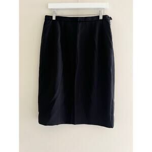 Vintage Pendleton Pencil Skirt 100% Wool Black Knee Length Size 12 JJ